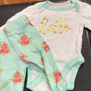 Cloud Island Mint and Gold Kids Matching Set